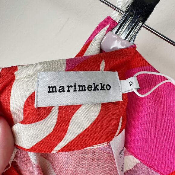 NWT Anthropologie Marimekko Volyymi Serenaadi Pink Red Floral A Line Midi Skirt - Picture 8 of 14